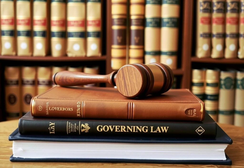 Gavel and law books on a wooden table, symbolizing legal governance